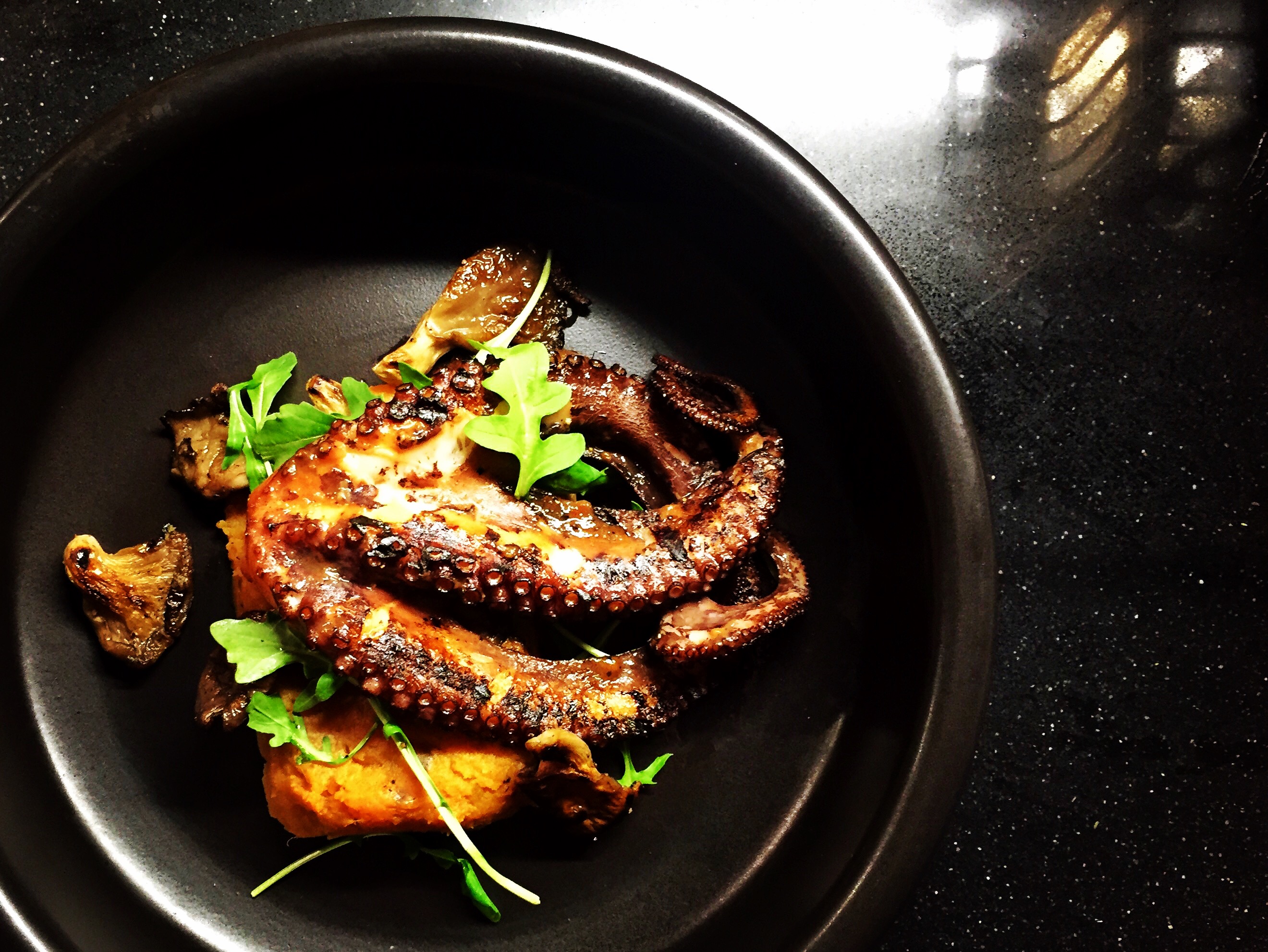 charred grilled octopus two ways